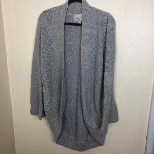 Hinge light grey bell sleeve open cardigan small
